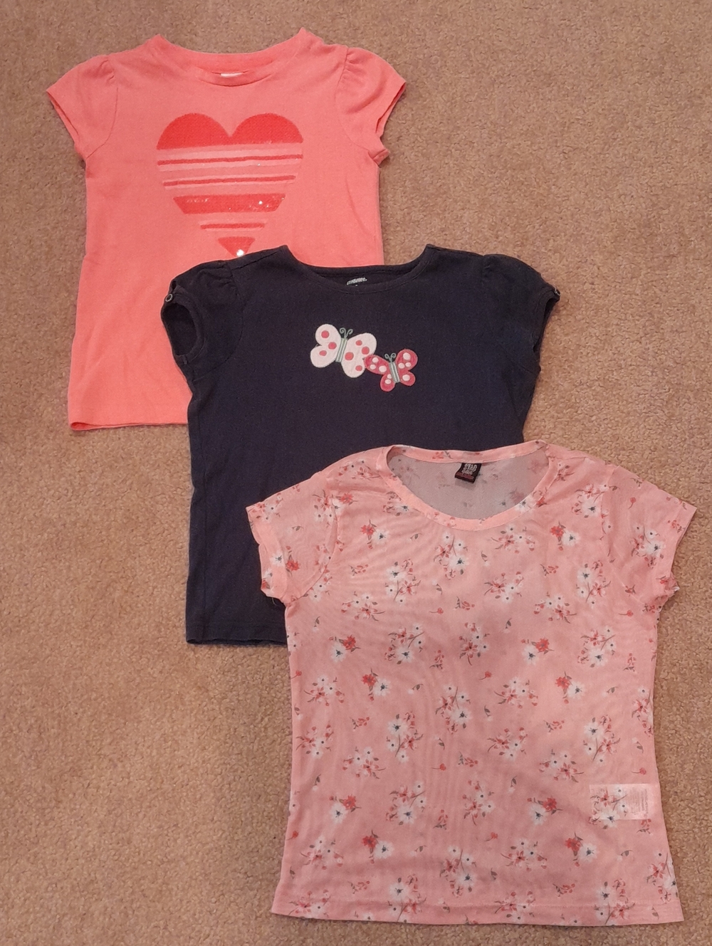 Lot Of 3 Girls' T Shirts - Gymboree And Star Ride Brands, Size 7